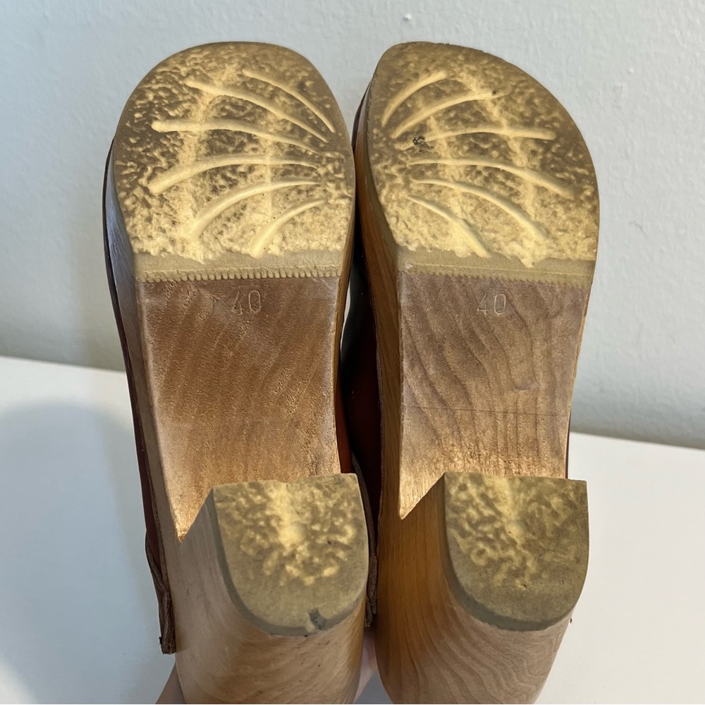 No. 6 Brown Leather Mules - Picture 7 of 8
